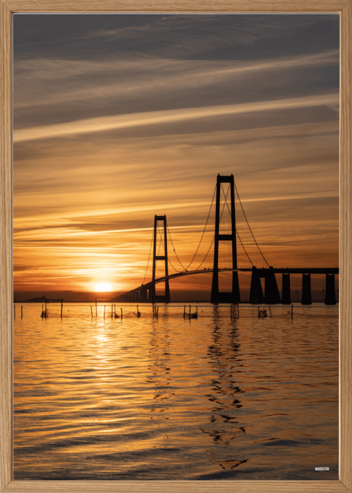 Danmark Storebæltsbroen Solnedgang - Akustikbillede