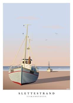 Slettestrand Fiskerbådene Plakat