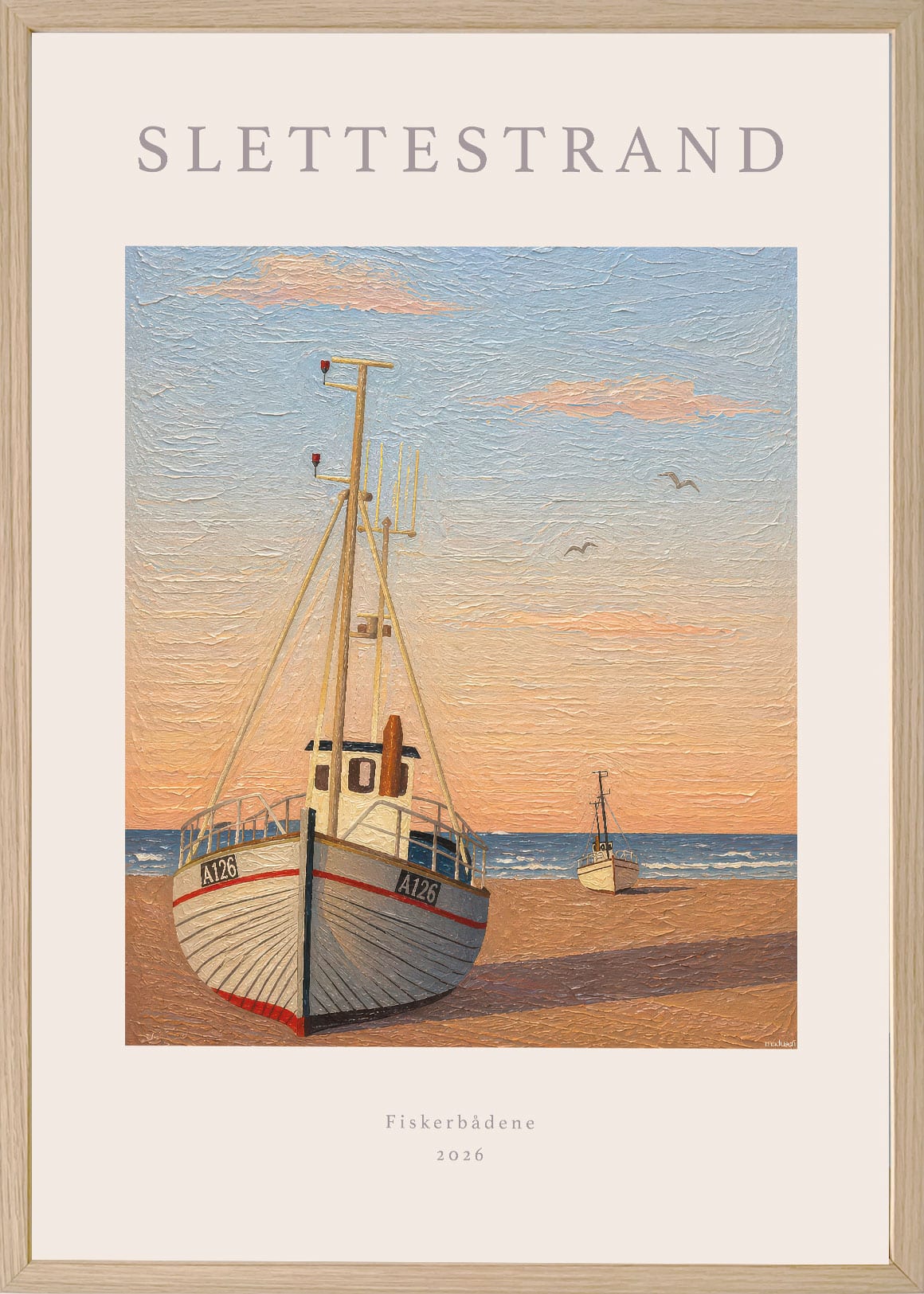 Slettestrand Fiskerbådene Plakat