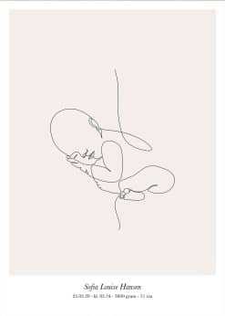One Line Baby Plakat
