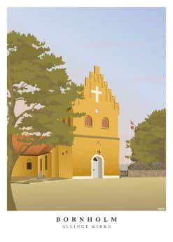 Bornholm Allinge Kirke Plakat