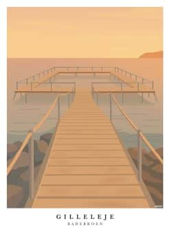 Gilleleje Badebro Plakat