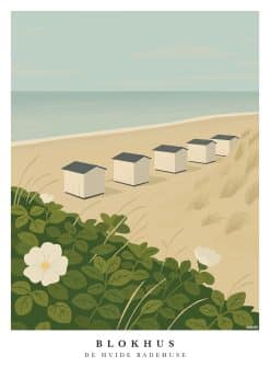 Blokhus De Hvide Badehuse Plakat