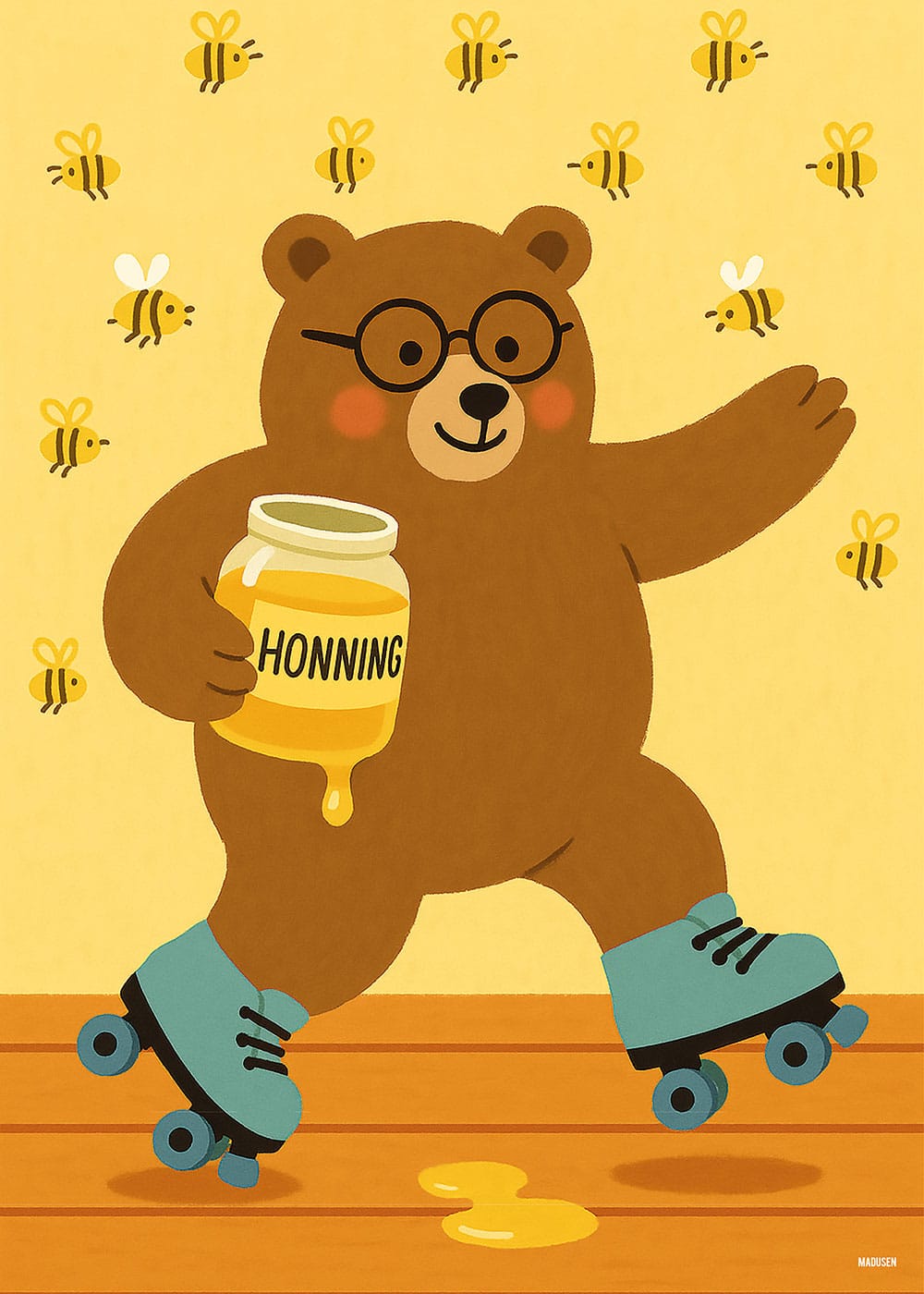 Bjørn På Rulleskøjter Plakat