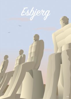 Esbjerg Mennesket Ved Havet Plakat