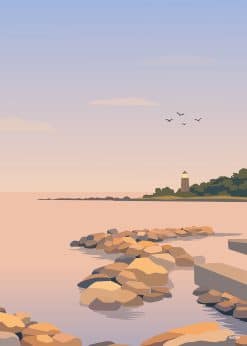 Bornholm Svaneke Havn Plakat