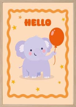 Elefant Med Ballon Plakat