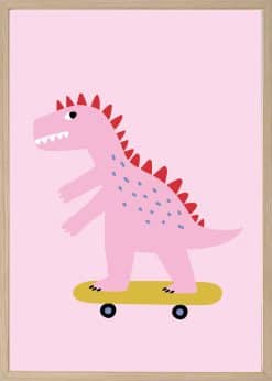 Dinosaur På Skateboard Plakat