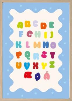 Farverig abc Plakat