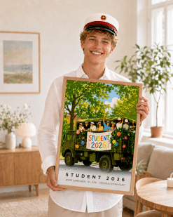 Student 2026 Rød Hue Plakat