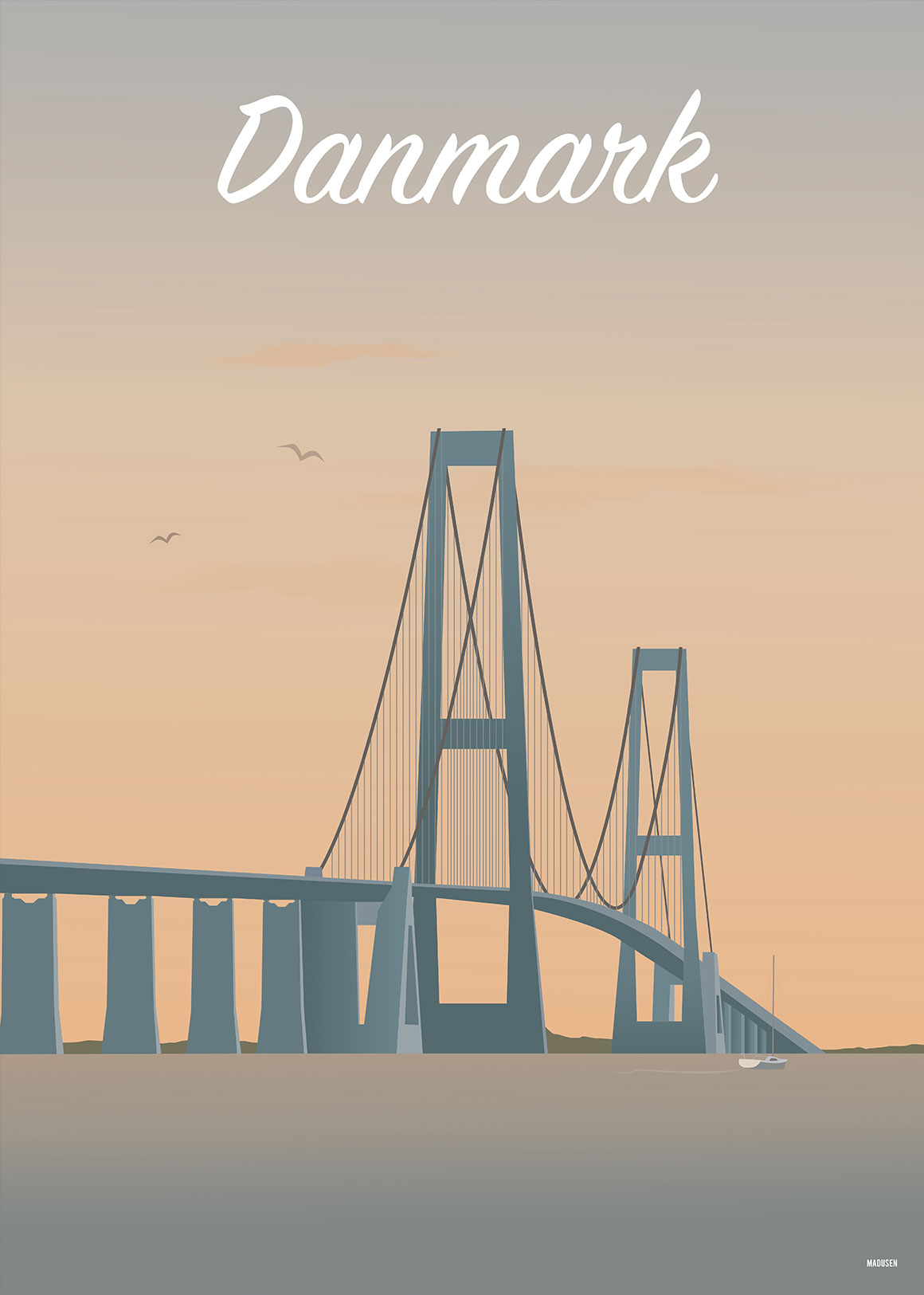 Danmark Storebæltsbroen Plakat