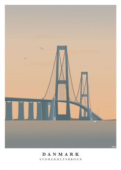 Danmark Storebæltsbroen Plakat