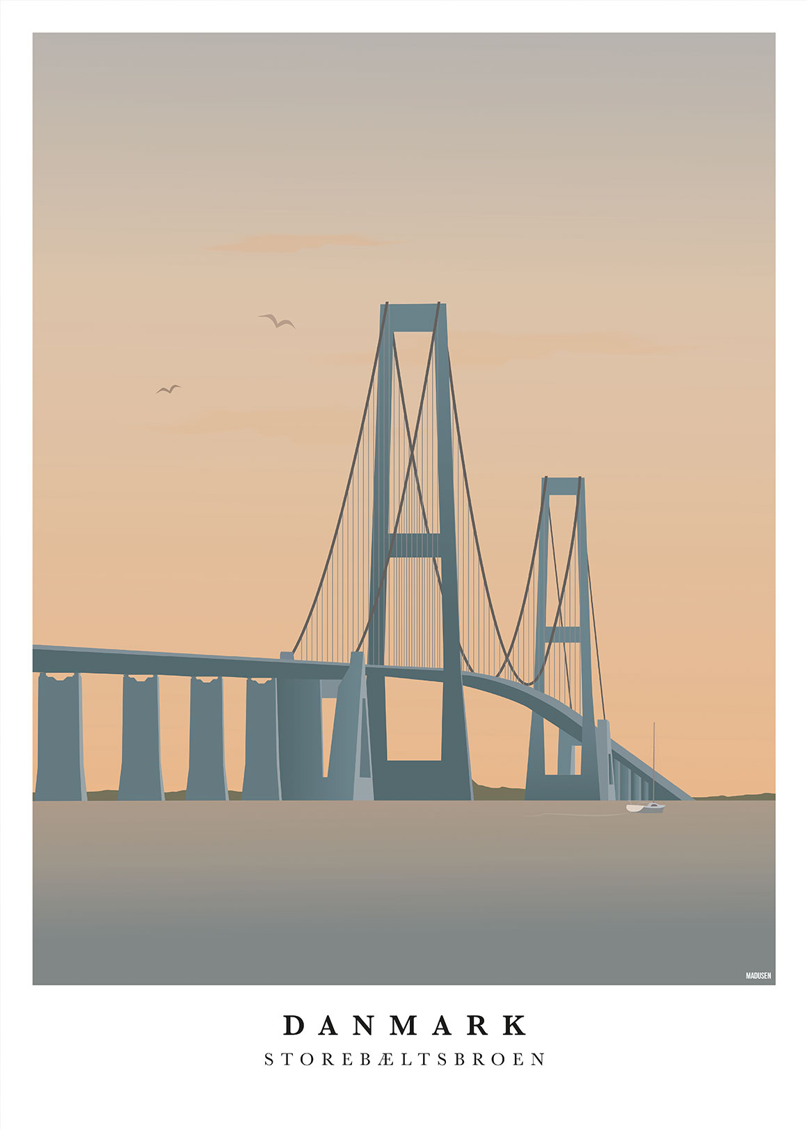 Danmark Storebæltsbroen Plakat