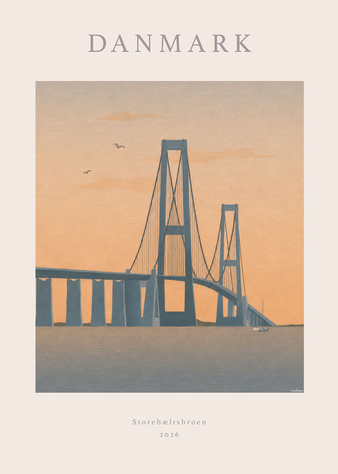 Danmark Storebæltsbroen Plakat
